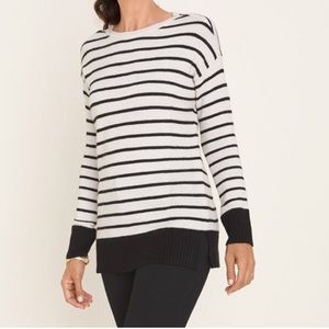 Chicos Striped black and white sweater